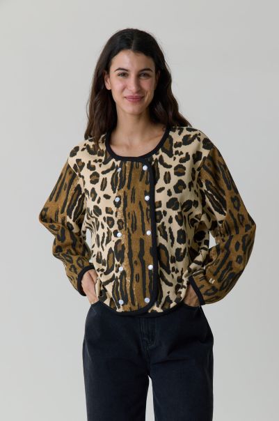 Cardigan Sonar Safari Beige Doux Sweatshirts Femme Leon & Harper