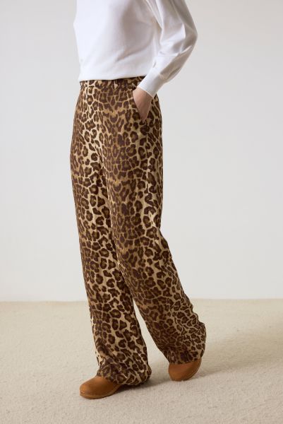 Pantalons & Jeans Beige Moderne Leon & Harper Femme Pantalon Pastel Cat