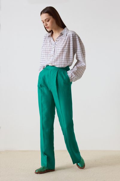 Leon & Harper Femme Pantalons & Jeans Pantalon Papi Plainy Green 2024