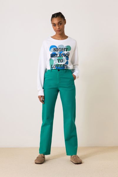 Pantalons & Jeans Voir Pantalon Phil Plainy Femme Green Leon & Harper