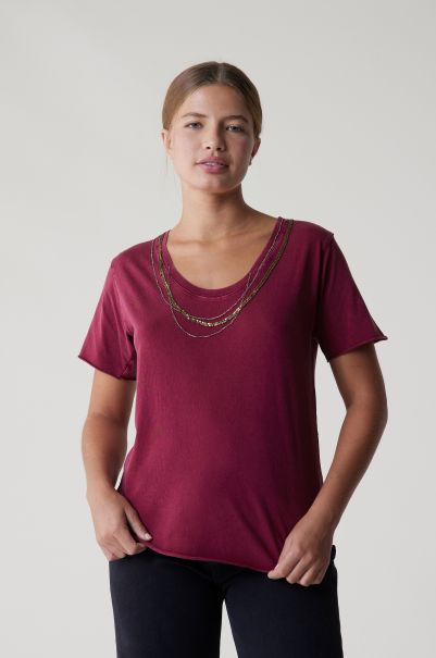 Wine Femme Leon & Harper Originalité T-Shirts & Tops Tshirt Tizia Bling