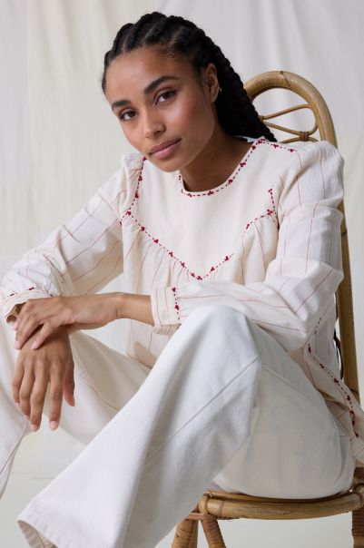 Chemise Craq Stripe Esthétique Off White Chemises & Blouses Leon & Harper Femme