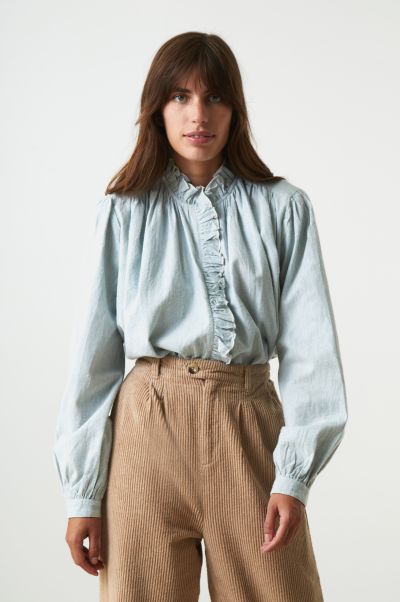 Chemises & Blouses Blue Qualité Leon & Harper Femme Blouse Chypre Stripy